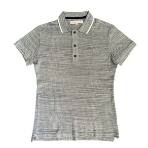 Orlebar Brown Mens Polo Shirt Gray Knit Short Sleeve Casual Size Medium